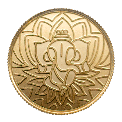 A picture of a Rond d’or TD de 1/10 oz célébrant Diwali